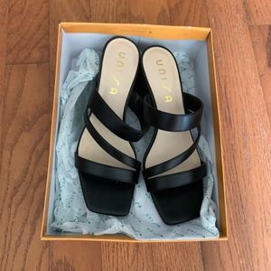 Black strappy heels- worn once